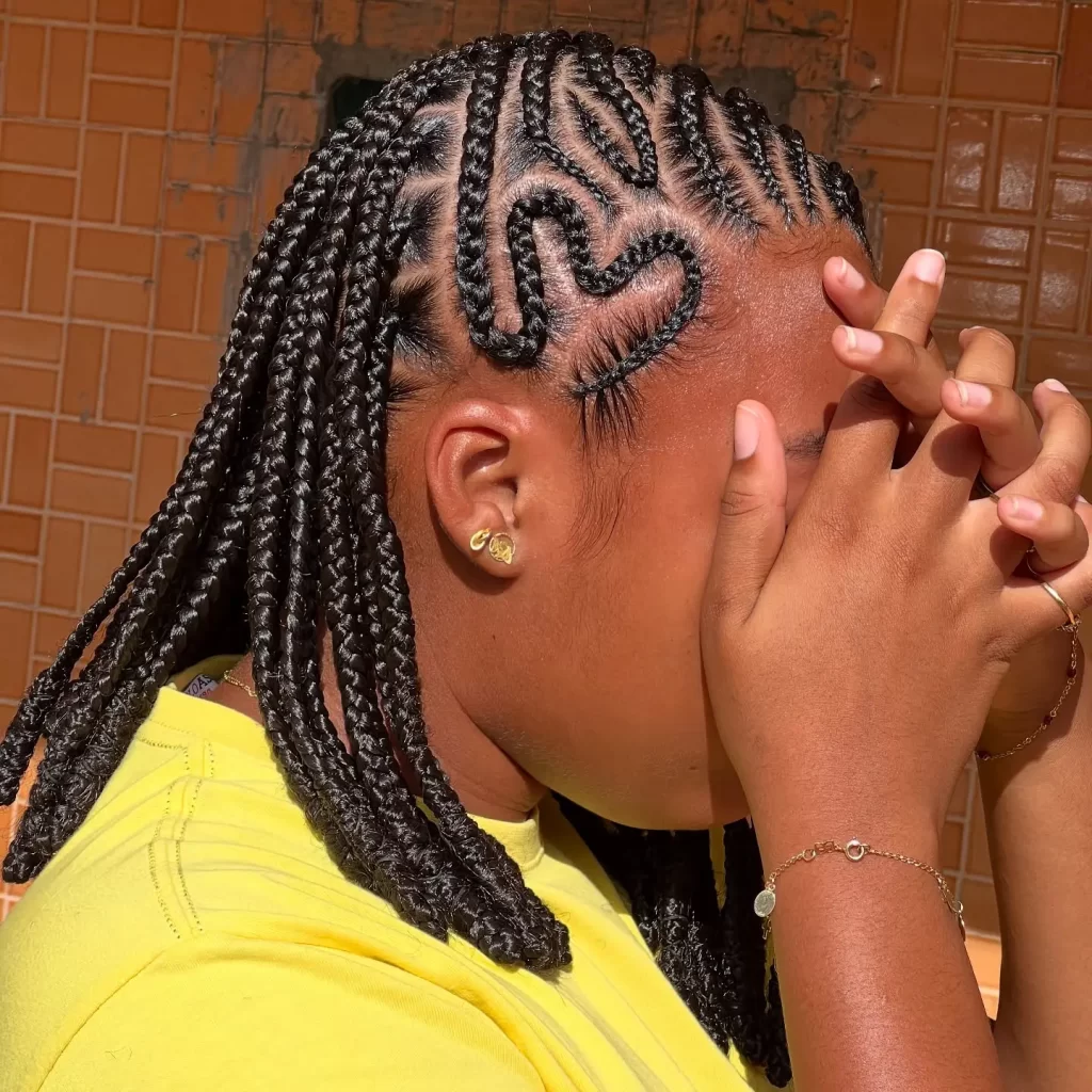 Heart-Shaped Cornrow Braids