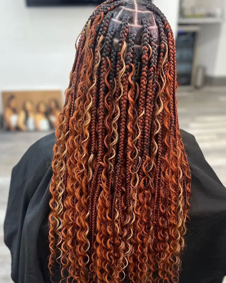 Knotless Braids with Loose Curls