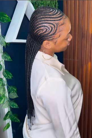 Precision Swirl Cornrows with a Sleek Finish