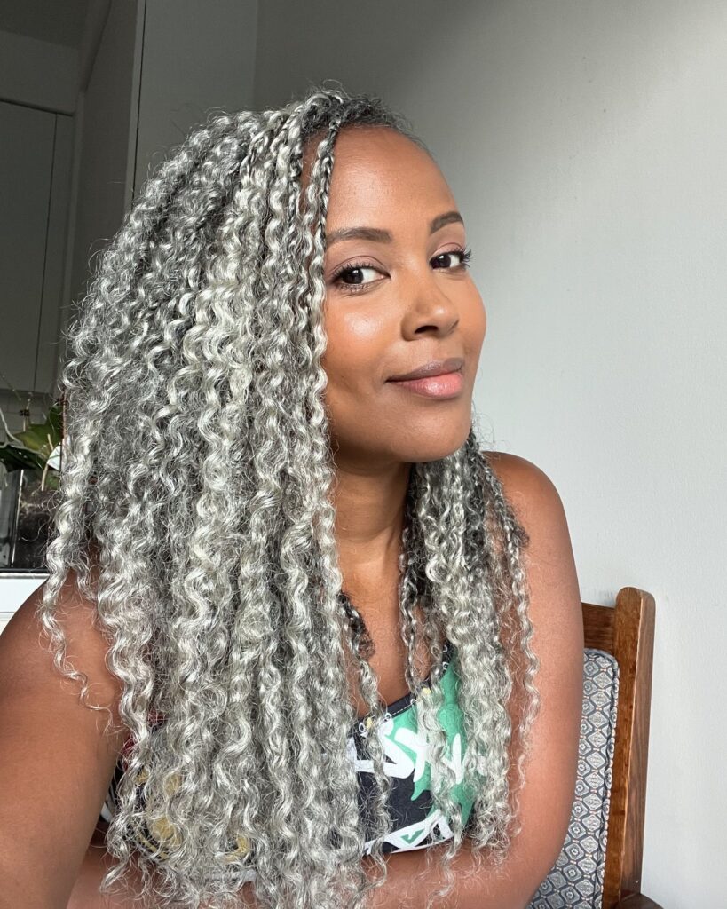 Silver Boho Curl Braids