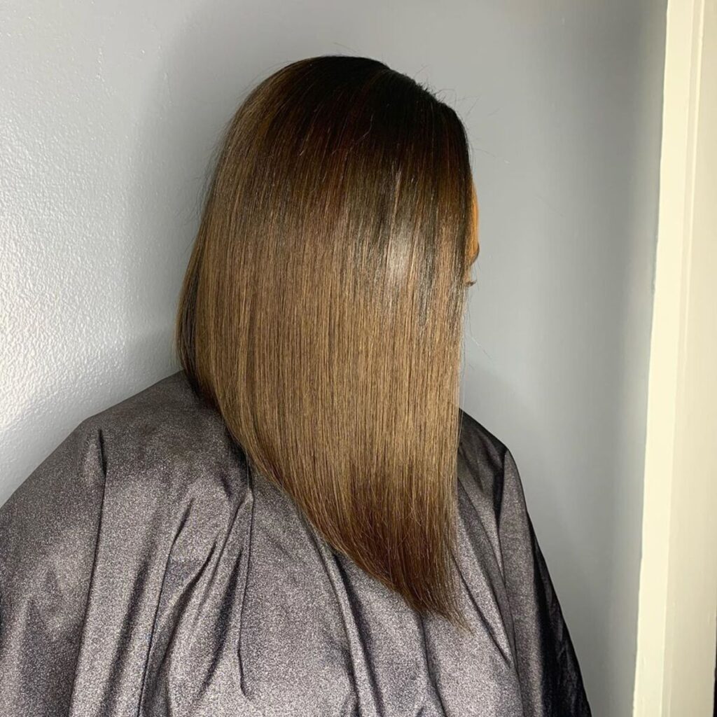 Angled Caramel Bob