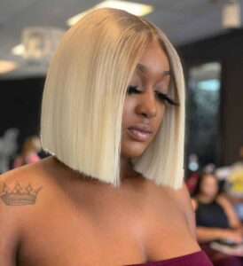 Icy Blonde Blunt-Cut Bob