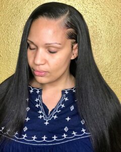 Deep Side-Part Sleek Sew-In