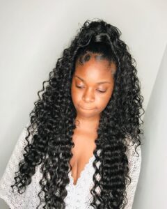 Half-Up, Half-Down Deep Wave Sew-In