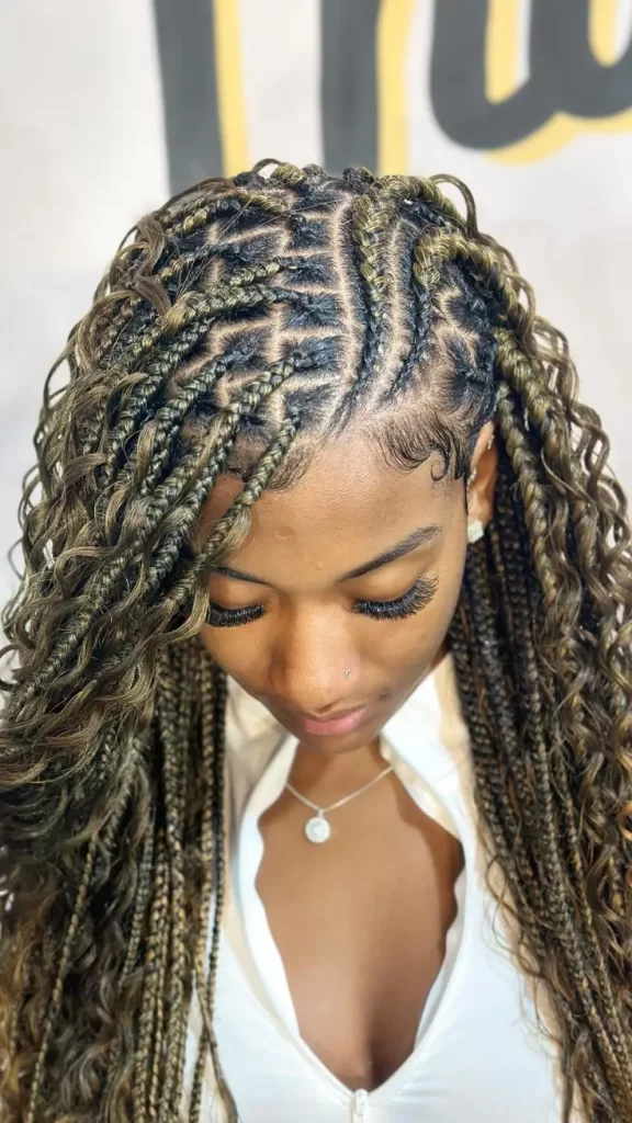 Green-Tinted Bohemian Braids