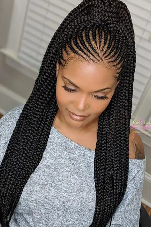 Thick Jumbo Box Braids with a Sleek Finish