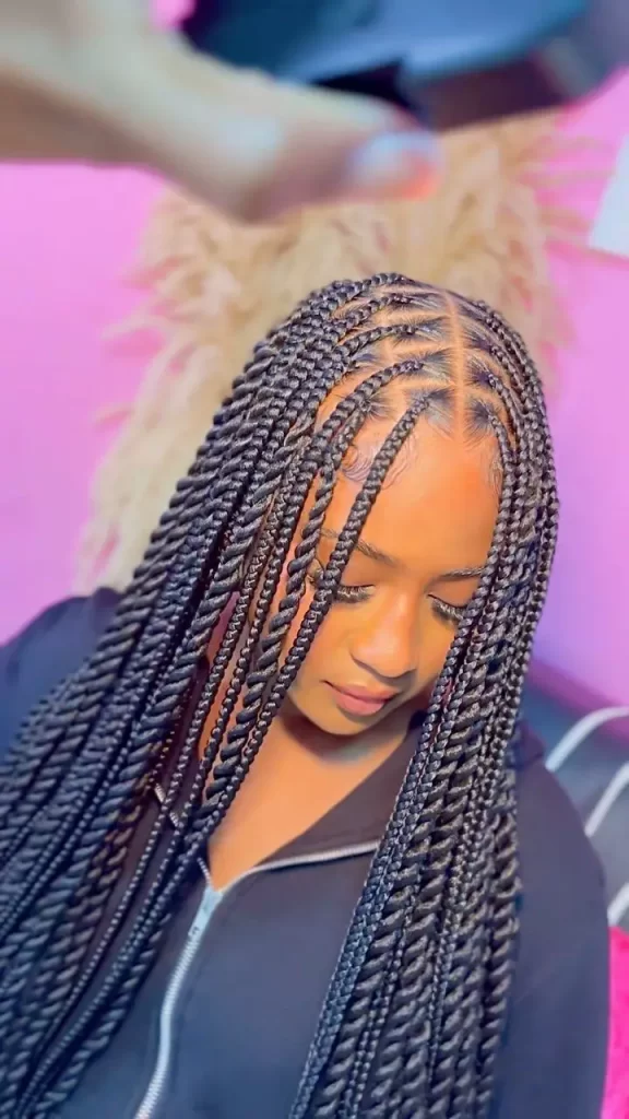 Chunky Rope Twists with Clean Parting