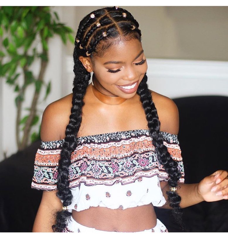 Fulani Braids with Twin Braids