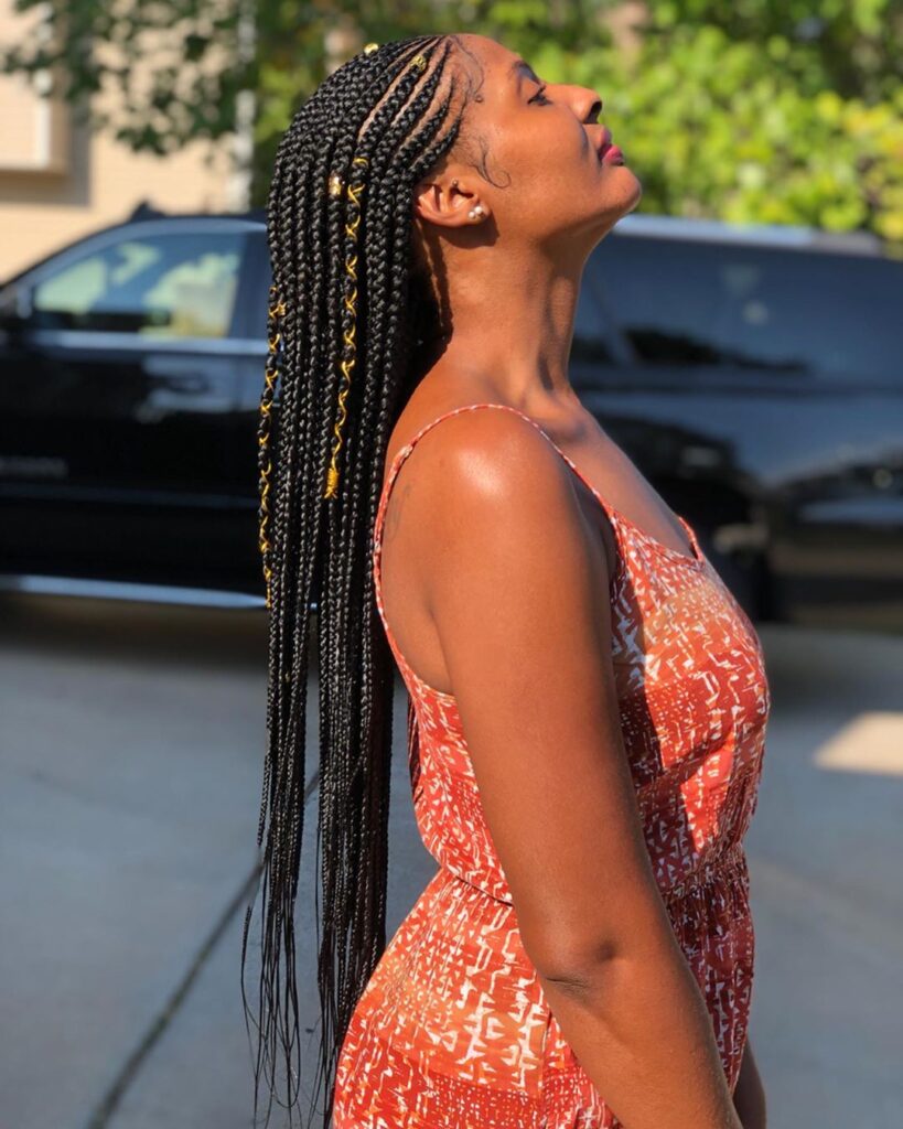 Sleek Long Knotless Braids