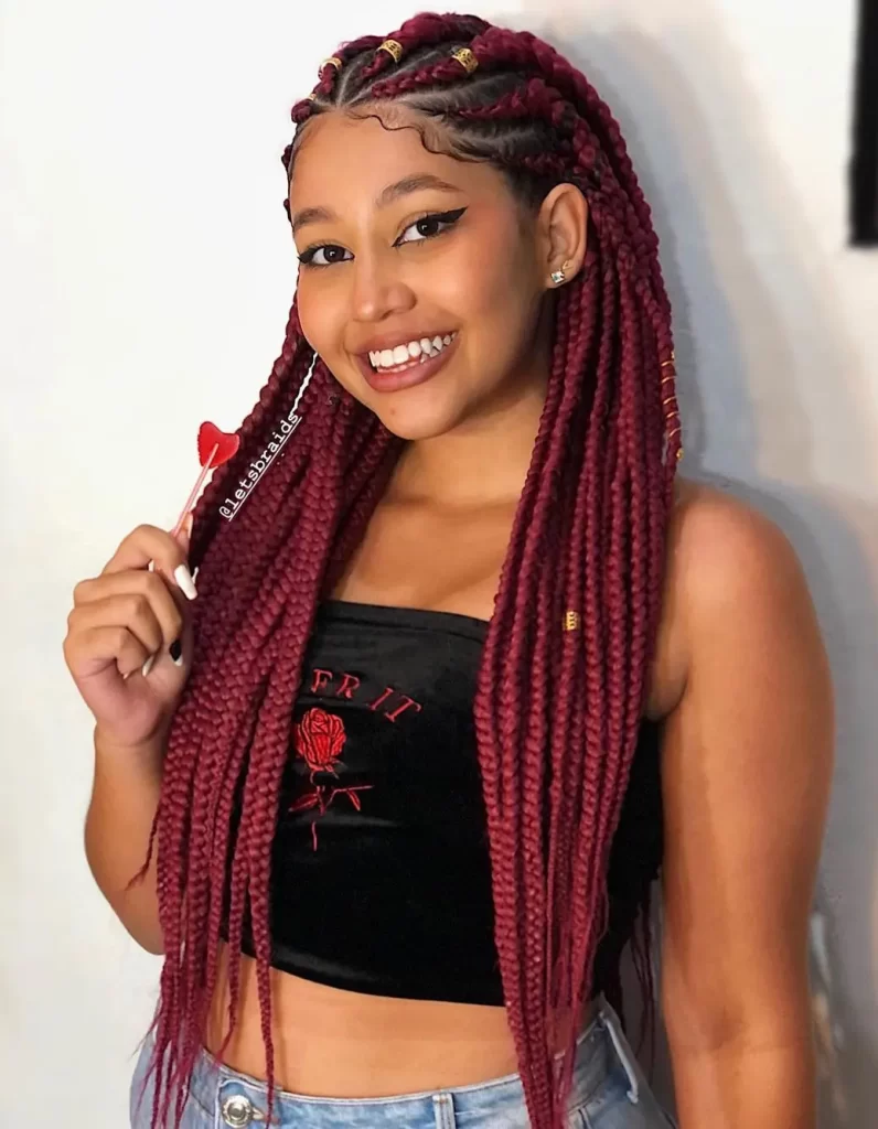 Burgundy Fulani Braids