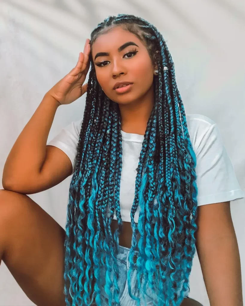 Blue Ombre Boho Braids