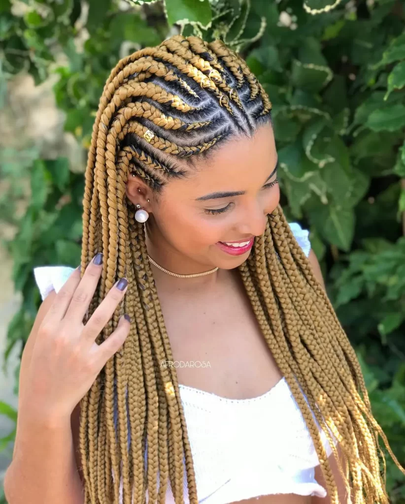 Golden Blonde Fulani Braids