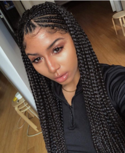 Classic Fulani Braids with Middle Part