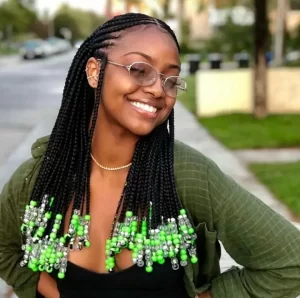 Fulani Braids with Colorful Beads