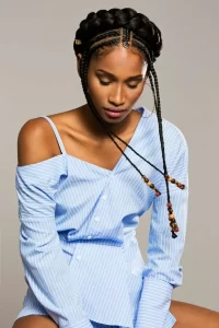 Braided Crown Fulani Style with Beads