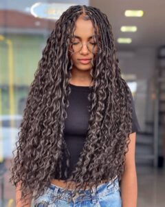 Goddess Braids with Loose Waves