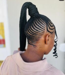 High Ponytail Cornrows